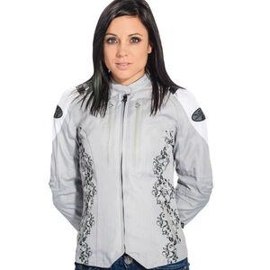Joe Rocket Atomic 4.0 Womens Silver/White Textile Motorcycle Jacket Size XL